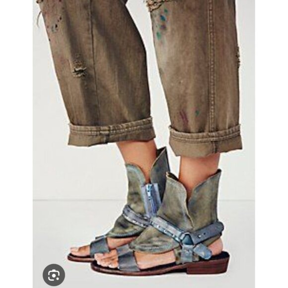 Free People Leather Gladiator Sandal Boots Size EU 38/US 7.5 - Picture 11 of 11